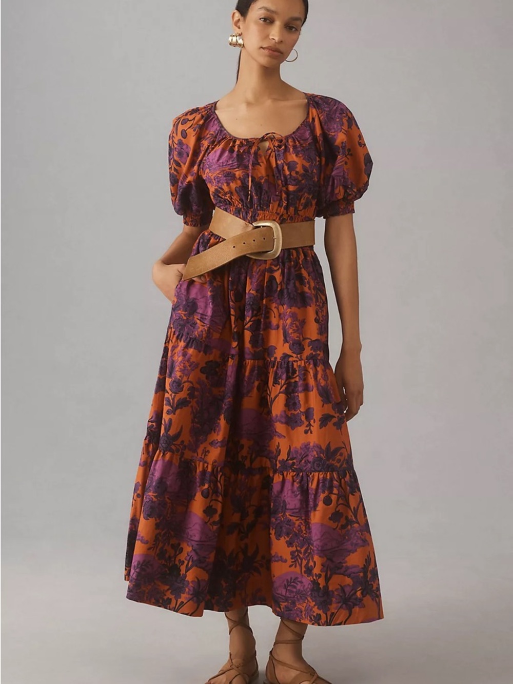 Anthropologie Somerset Puff Sleeve Maxi Dress- Size Small